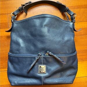 Dooney & Bourke Navy Leather Hobo Shoulder Bag